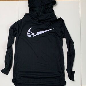 Nike Black Hoodie with White Checkered Logo
